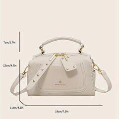 Pink Litchi Embossed Crossbody Bag - Stylish Shoulder Handbag