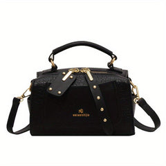 Pink Litchi Embossed Crossbody Bag - Stylish Shoulder Handbag