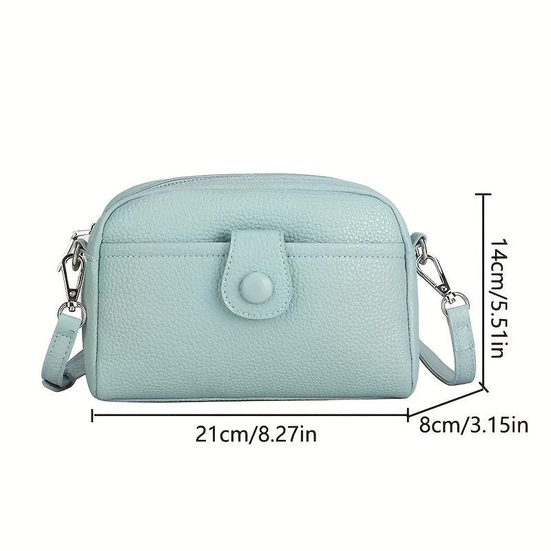 Zipper Cell Phone Crossbody Bag PU Leather Textured Bag Purse