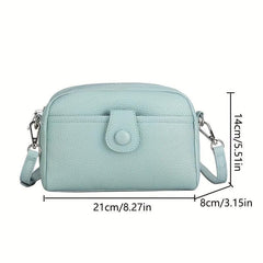 Zipper Cell Phone Crossbody Bag PU Leather Textured Bag Purse