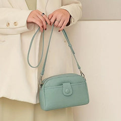 Zipper Cell Phone Crossbody Bag PU Leather Textured Bag Purse