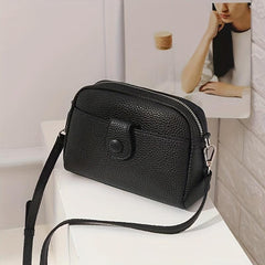 Zipper Cell Phone Crossbody Bag PU Leather Textured Bag Purse