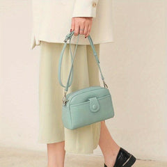 Zipper Cell Phone Crossbody Bag PU Leather Textured Bag Purse