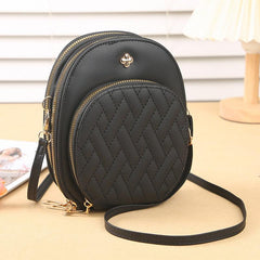 Quilted Argyle Pattern Bag Zipper Phone Purse