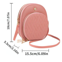Quilted Argyle Pattern Bag Zipper Phone Purse