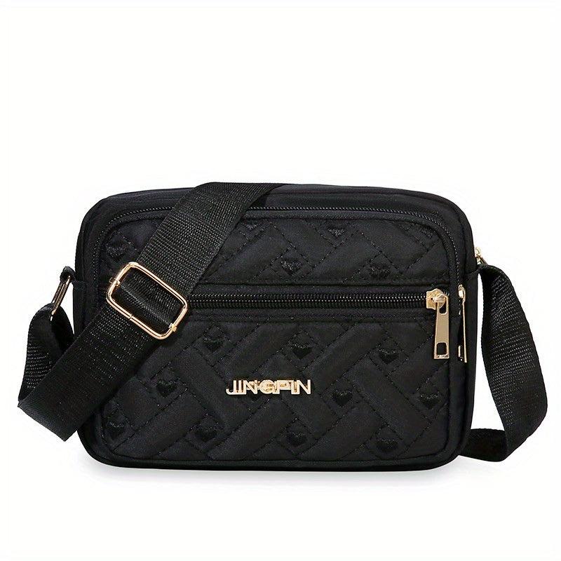 Heart Embroidery Crossbody Bag Small Layer Purse For Women