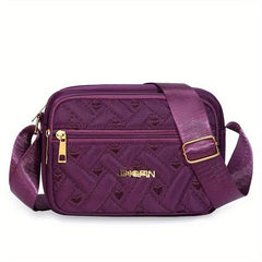 Heart Embroidery Crossbody Bag Small Layer Purse For Women