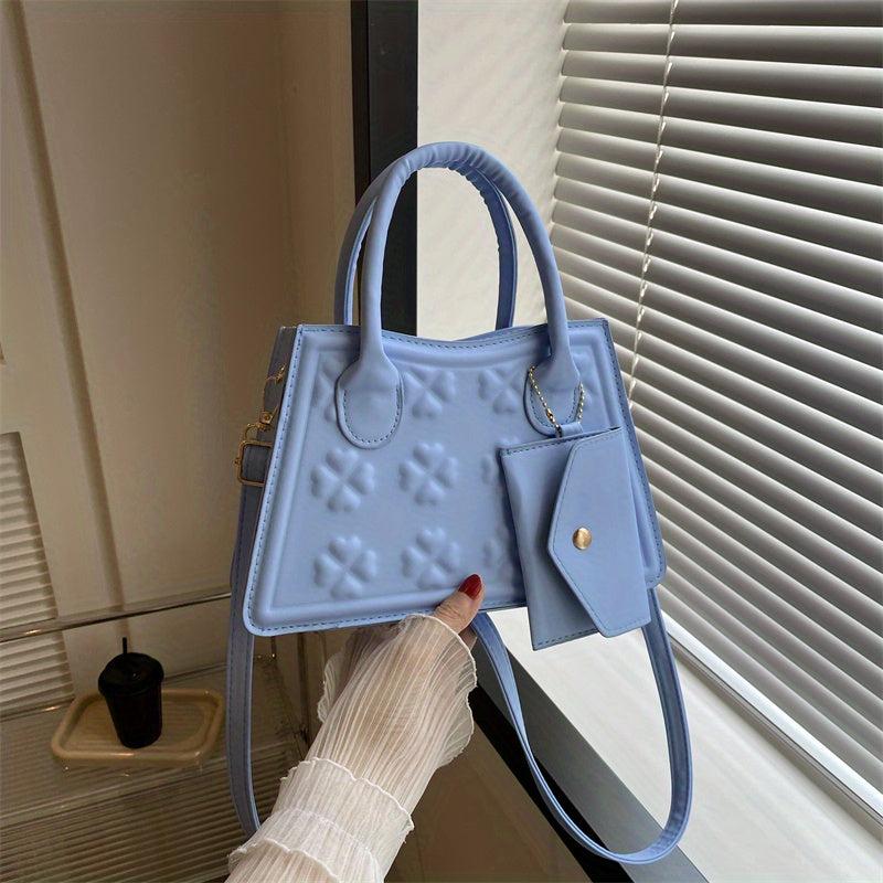 Embossed Satchel Bag Crossbody Mini Purse Classic Handbag