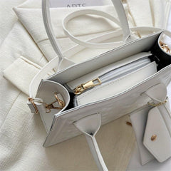 Embossed Satchel Bag Crossbody Mini Purse Classic Handbag