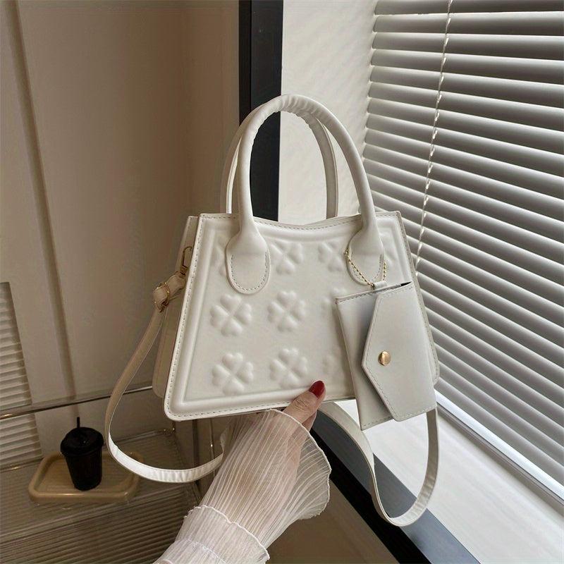Embossed Satchel Bag Crossbody Mini Purse Classic Handbag