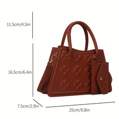 Embossed Satchel Bag Crossbody Mini Purse Classic Handbag