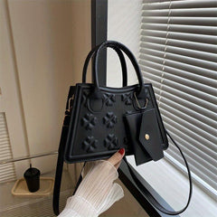 Embossed Satchel Bag Crossbody Mini Purse Classic Handbag