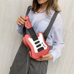 Cartoon Guitar Crossbody Bag Shoulder Purse For Women