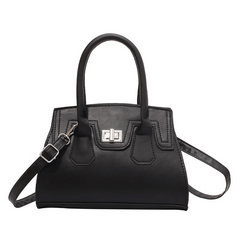 Niche Shoulder Bag Turn Lock Satchel Bag Solid Crossbody Bag