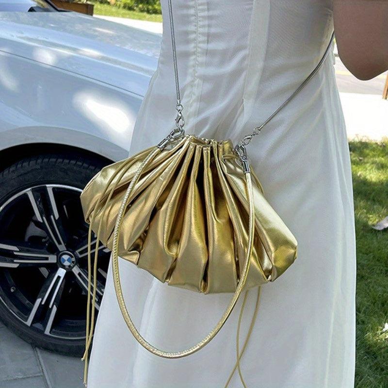 Stylish Ruched Shell Crossbody Bag for Women