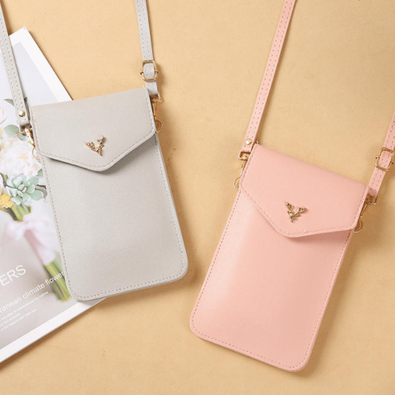 Mini PU Leather Crossbody Bag for Touch Screen Cell Phone