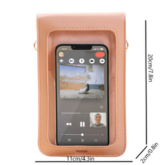 Mini PU Leather Crossbody Bag for Touch Screen Cell Phone