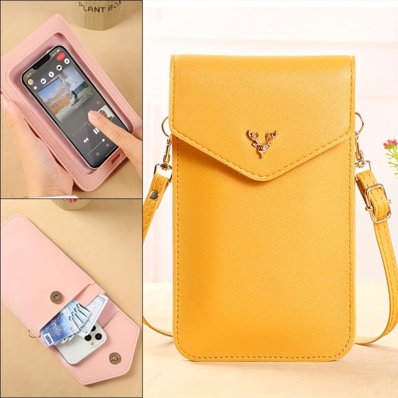 Mini PU Leather Crossbody Bag for Touch Screen Cell Phone