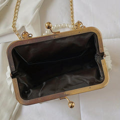 Pearl Decor Crossbody Clutch Bag Wedding Handbag