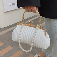 Pearl Decor Crossbody Clutch Bag Wedding Handbag