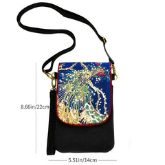 Phoenix Embroidered Mini Canvas Crossbody Bag for Women