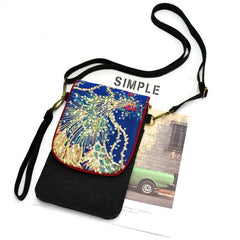 Phoenix Embroidered Mini Canvas Crossbody Bag for Women