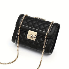 Argyle Pattern Quilted Shoulder Bag Women's Purse