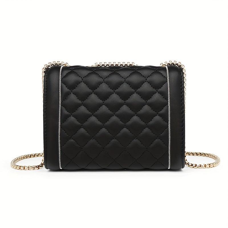 Argyle Pattern Quilted Shoulder Bag Women's Purse