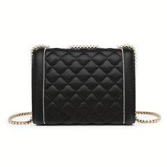 Argyle Pattern Quilted Shoulder Bag Women's Purse