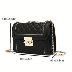 Argyle Pattern Quilted Shoulder Bag Women's Purse