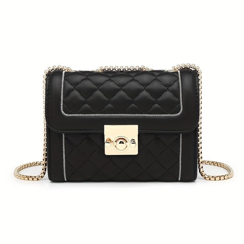 Argyle Pattern Quilted Shoulder Bag Women's Purse
