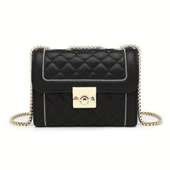Argyle Pattern Quilted Shoulder Bag Women's Purse