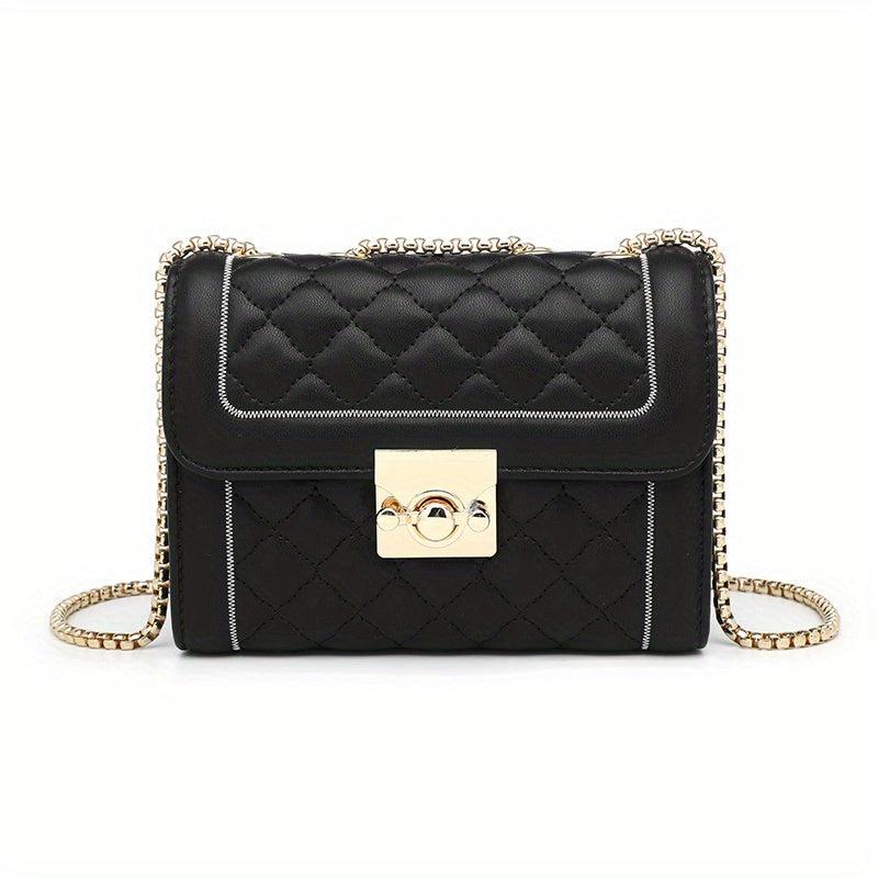 Argyle Pattern Quilted Shoulder Bag Women's Purse