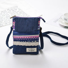 Casual Phone Bag Zipper Coin Purse Shoulder Bag With Strap