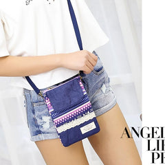 Casual Phone Bag Zipper Coin Purse Shoulder Bag With Strap