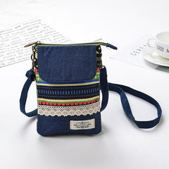 Casual Phone Bag Zipper Coin Purse Shoulder Bag With Strap