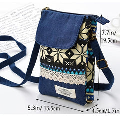 Casual Phone Bag Zipper Coin Purse Shoulder Bag With Strap