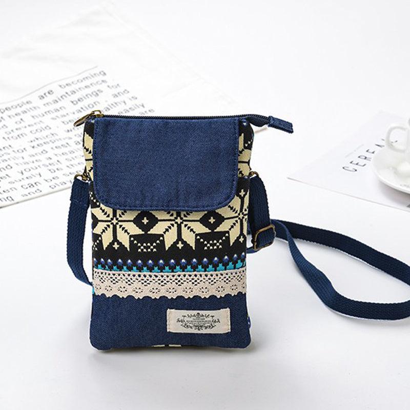 Casual Phone Bag Zipper Coin Purse Shoulder Bag With Strap