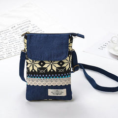 Casual Phone Bag Zipper Coin Purse Shoulder Bag With Strap