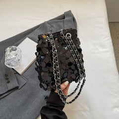 Glitter Bucket Bag Crossbody Chain Bag