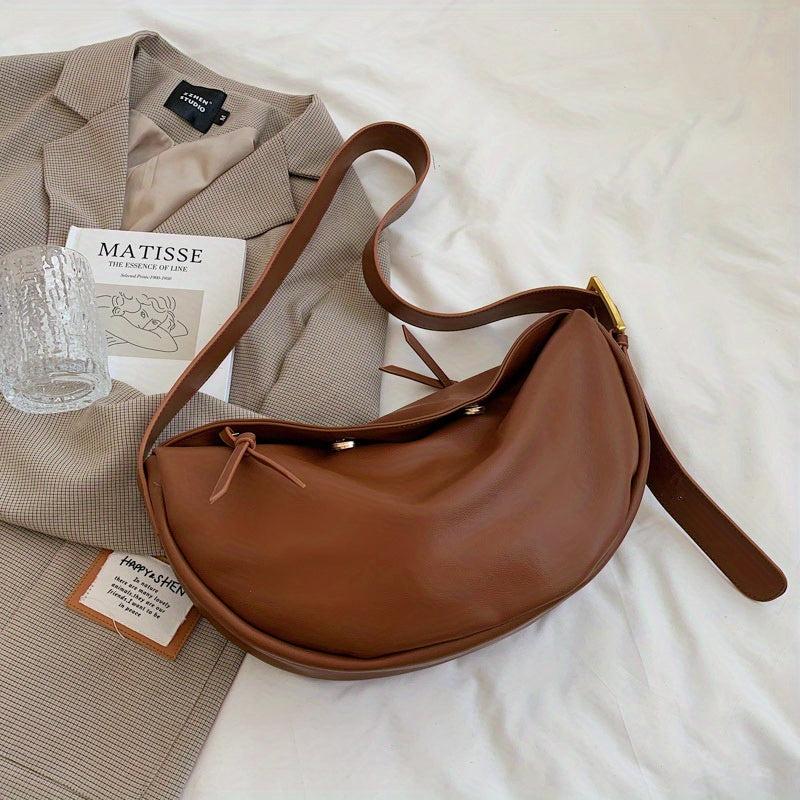 Large Capacity Travel Crossbody Bag Solid Hobo Bag
