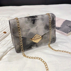 Tie Dye Crossbody Bag Chain Shoulder Bag Square Purse