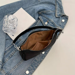 Sports Style Letter Embroidery Shoulder Bag Chain Crossbody Bag