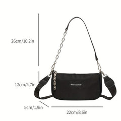 Sports Style Letter Embroidery Shoulder Bag Chain Crossbody Bag