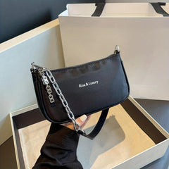 Sports Style Letter Embroidery Shoulder Bag Chain Crossbody Bag