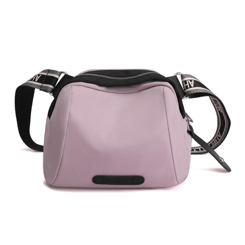 Casual Crossbody Bag with Zipper & Wide Strap