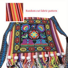 Ethnic Flower Embroidery Crossbody Bag Bohemian Canvas Shoulder Bag