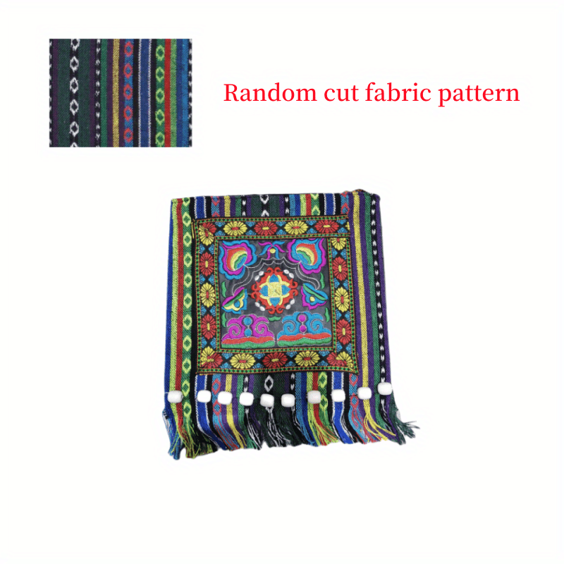 Ethnic Flower Embroidery Crossbody Bag Bohemian Canvas Shoulder Bag