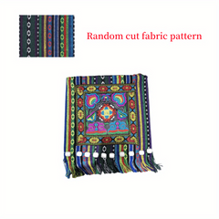 Ethnic Flower Embroidery Crossbody Bag Bohemian Canvas Shoulder Bag