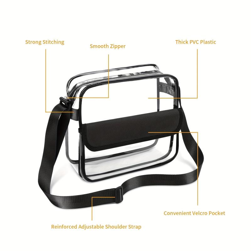 Clear Waterproof Crossbody Bag PVC Casual Purse Beach Shopping Bag